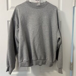 alo accolade crewneck pullover grey